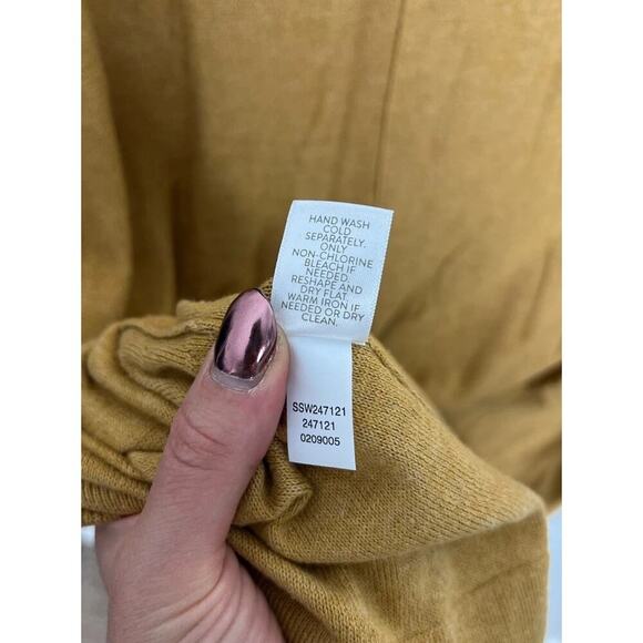 J. Jill Mustard Yellow Tunic Top Size XL 3/4 Sleeve Relaxed Fit Pockets Women’s - Picture 4 of 5